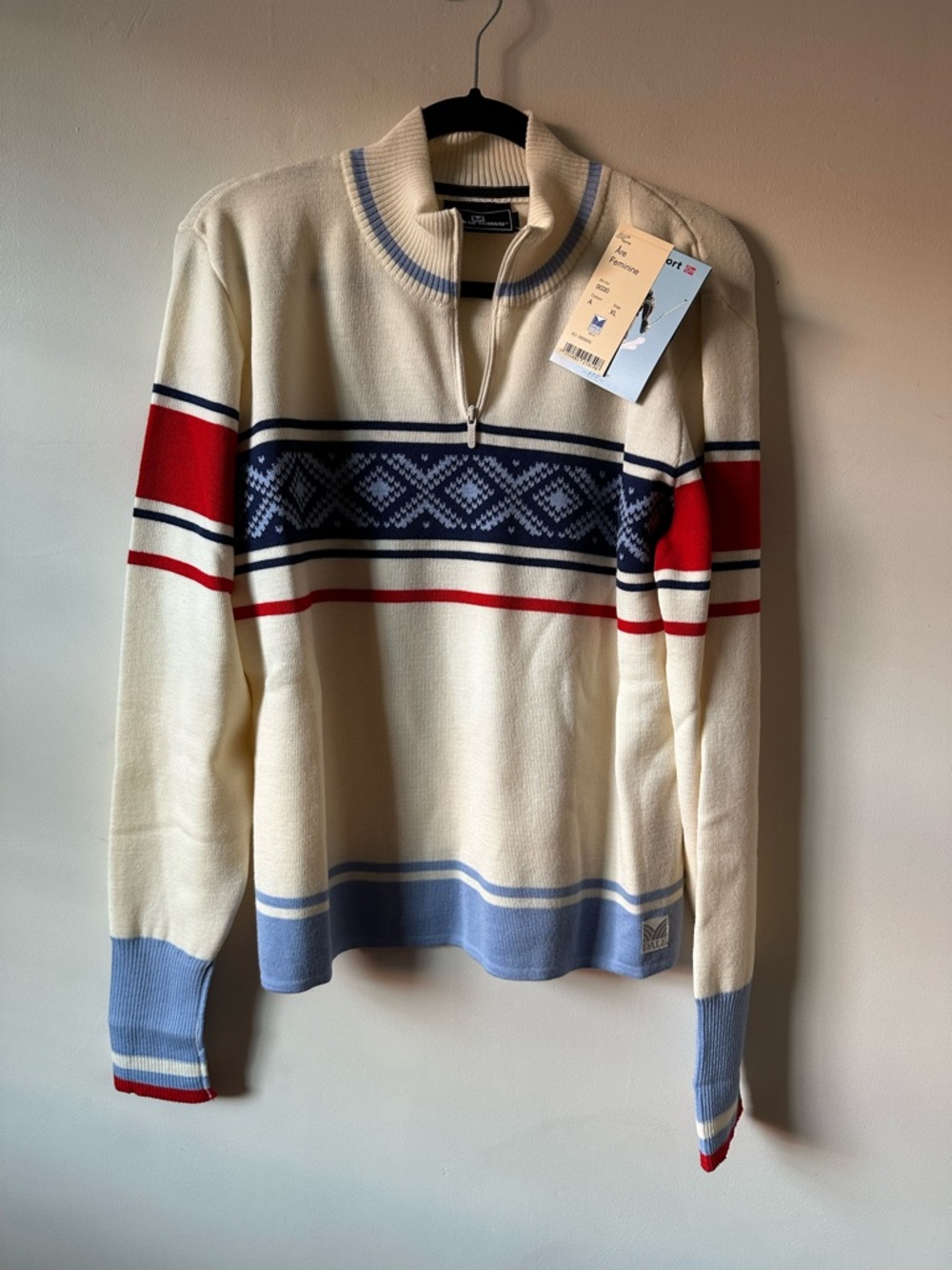Dale of Norway Pure New Wool Quarter Zip Fair Isle Sweater